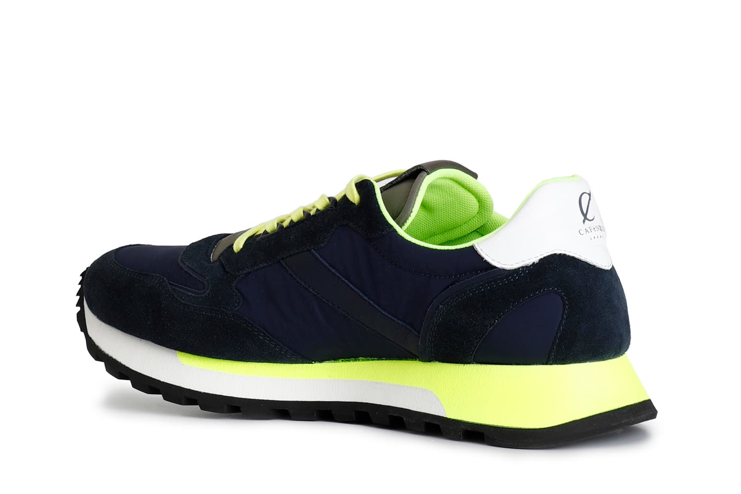 Sneakers da uomo in pelle scamosciata e tessuto multi navy — vista 2