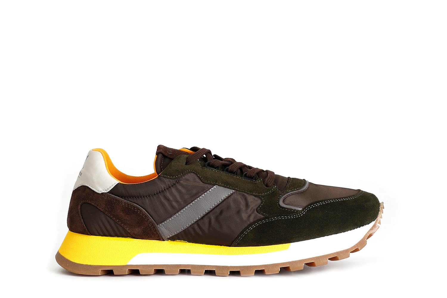 Sneakers da uomo in pelle scamosciata e tessuto multi militare — vista 3