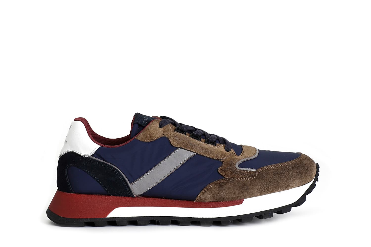 CafèNoir — Sneakers da uomo in pelle scamosciata e tessuto multi taupe
