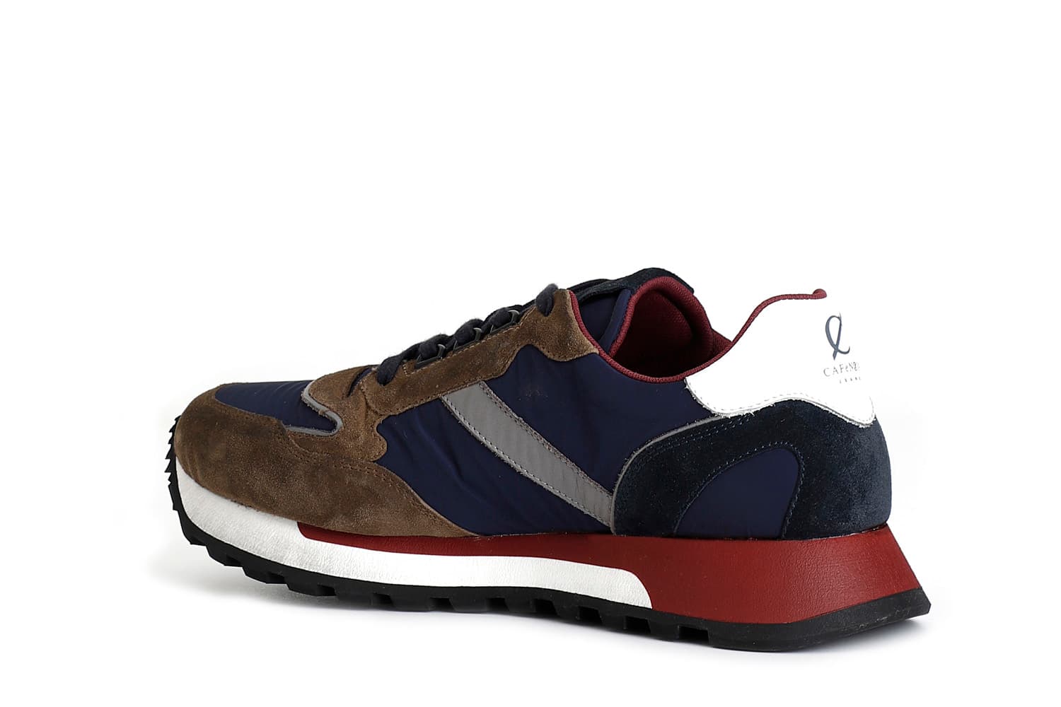 Sneakers da uomo in pelle scamosciata e tessuto multi taupe — vista 2