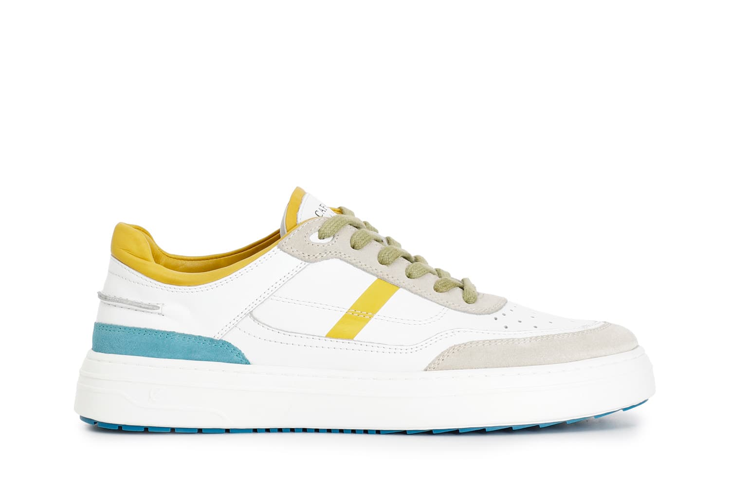 CafèNoir — Sneakers uomo in pelle e pelle scamosciata multi giallo