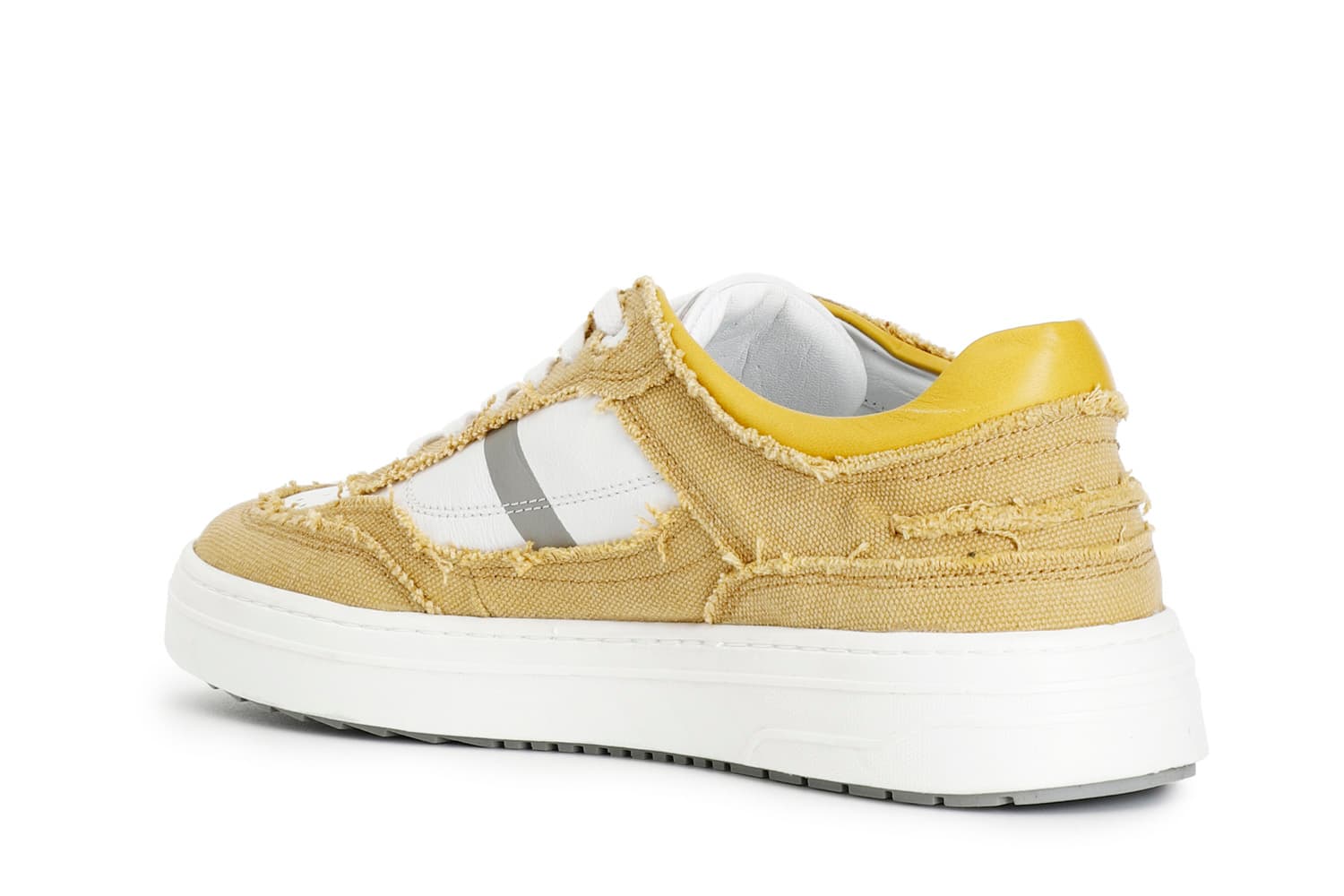 Sneakers uomo in tessuto giallo — vista 2