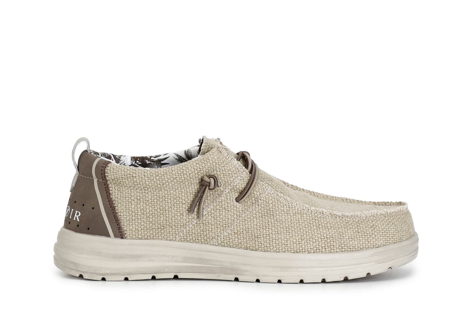 Scarpe barca in canvas crema — vista 2