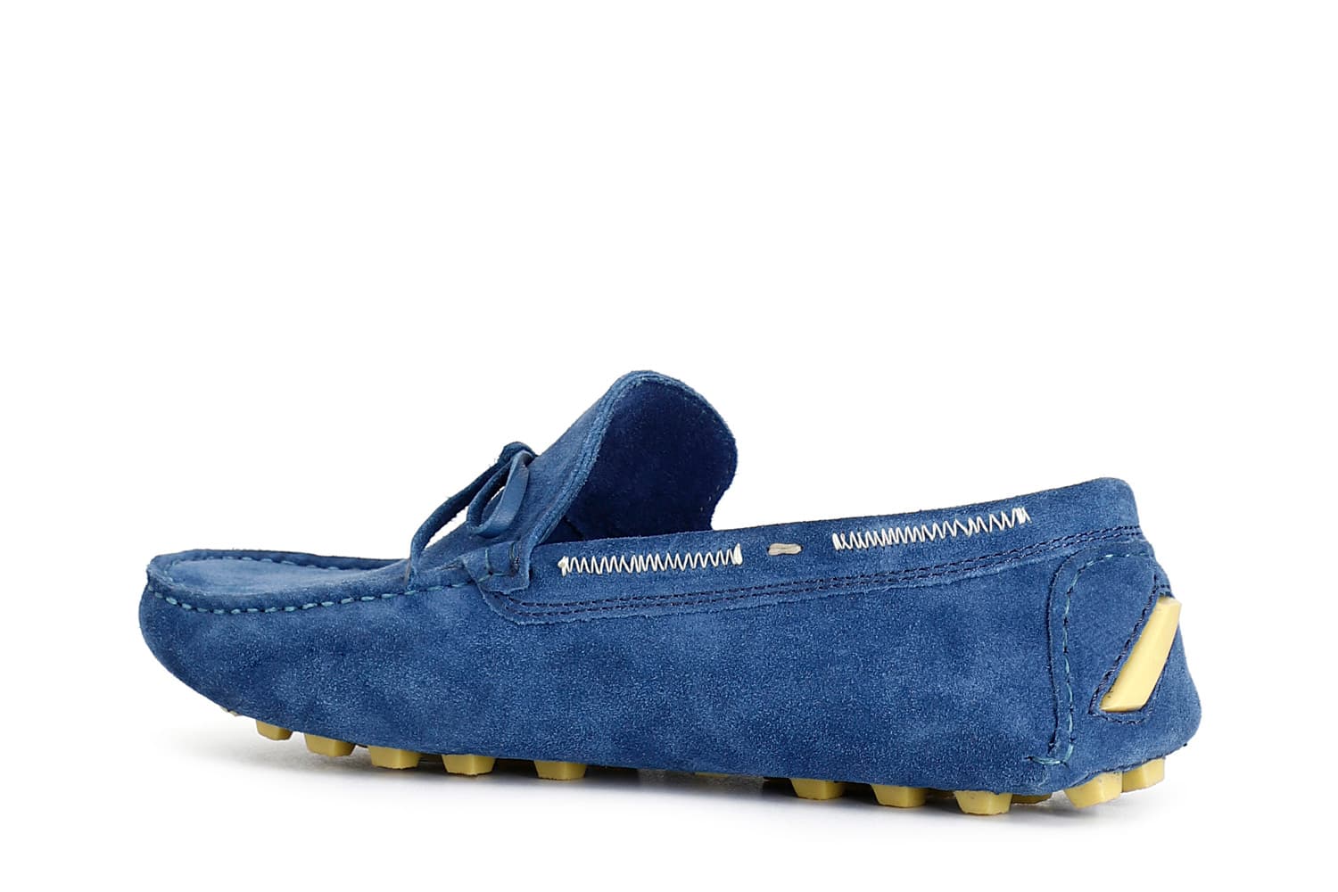 Mocassini in pelle scamosciata con fiocco denim — vista 2