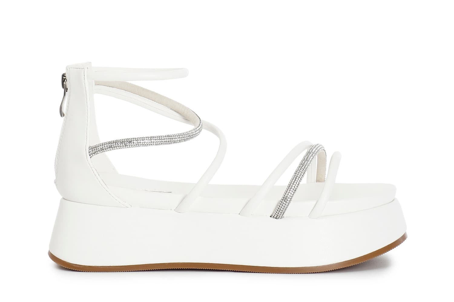 CafèNoir — Sandali asimmetrico con mignons bianco