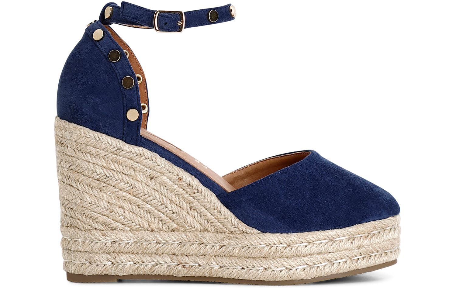 CafèNoir — Sandali in tessuto e zeppa in corda blu