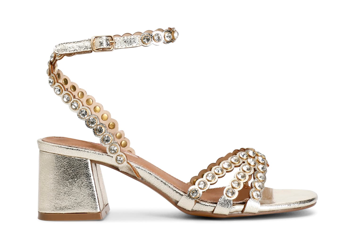 Sandali in metallizzato con strass platino — vista 3
