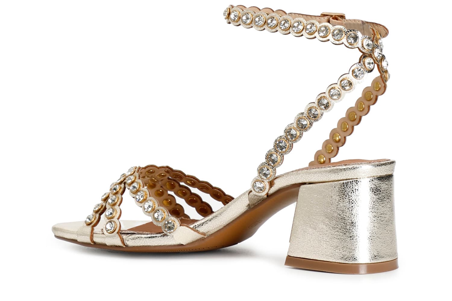 Sandali in metallizzato con strass platino — vista 2