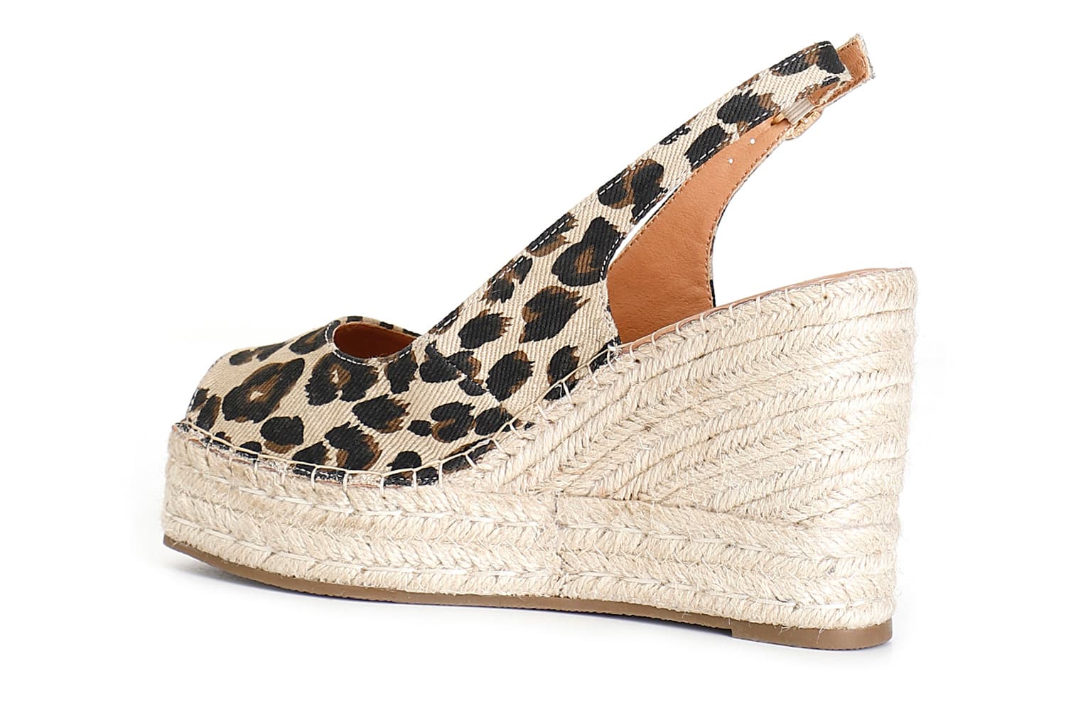 Décolleté spuntata in canvas leopard — vista 2