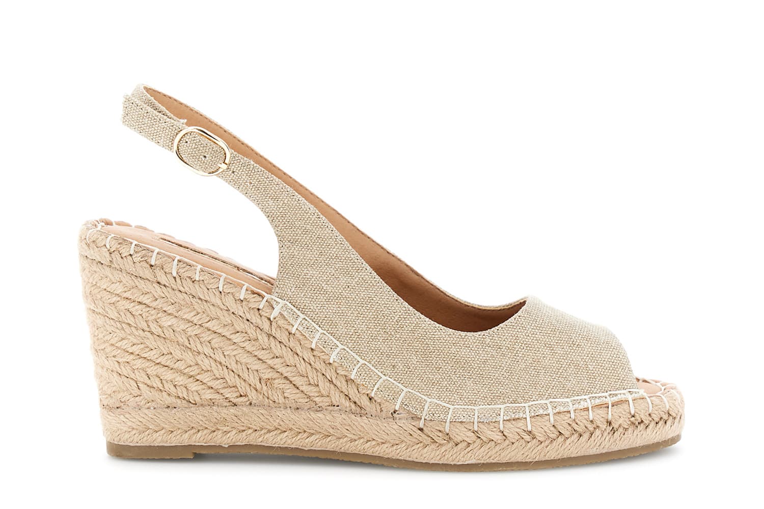 CafèNoir — Sandali spuntata in canvas camel