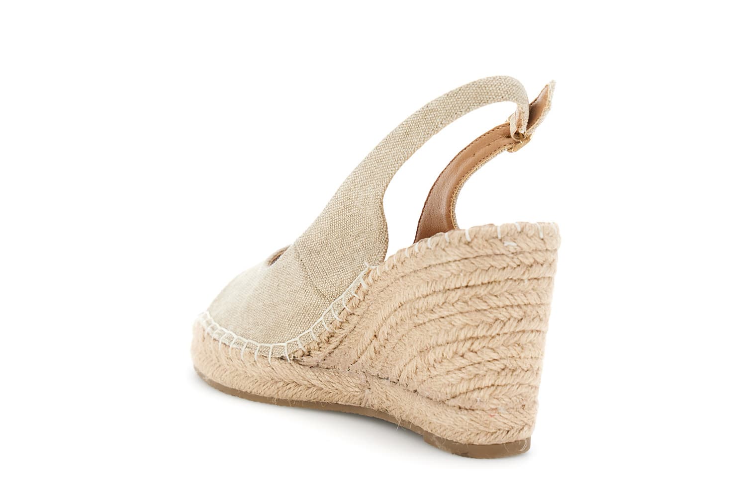 Sandali spuntata in canvas camel — vista 2