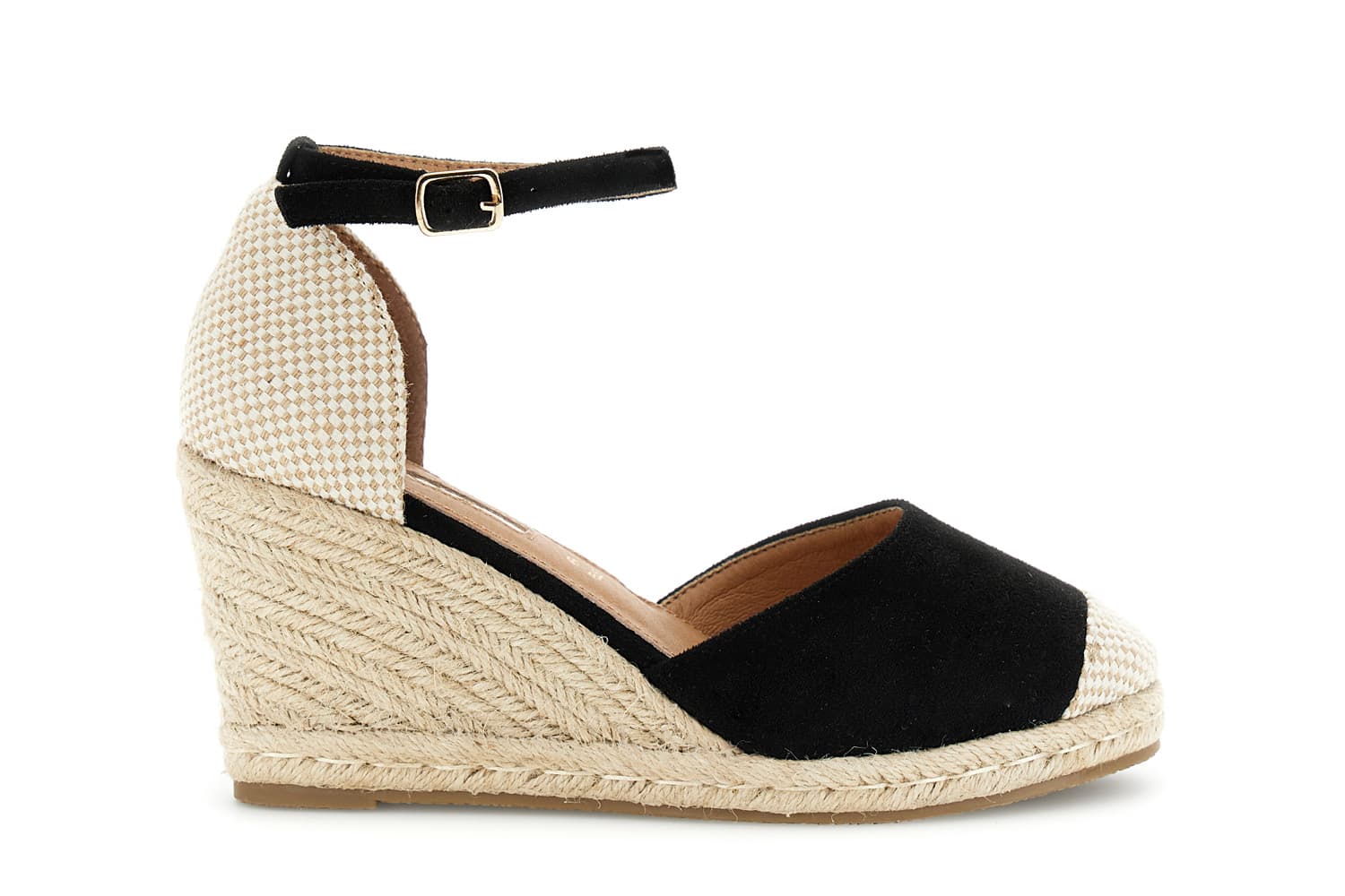 CafèNoir — Sandali in microfibra con zeppa nero