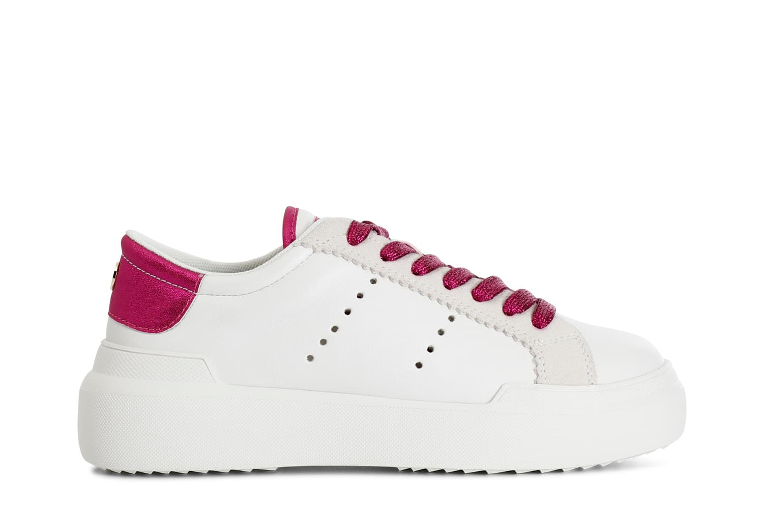 CafèNoir — Sneakers donna in similpelle bianco/fuxia