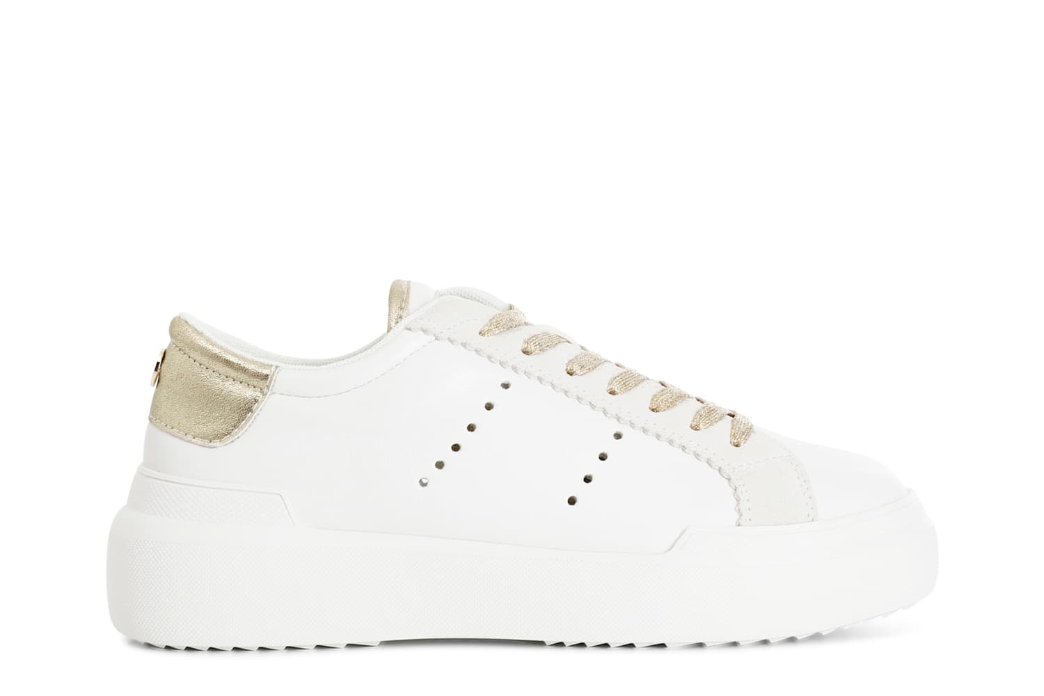 CafèNoir — Sneakers donna in similpelle bianco/platino