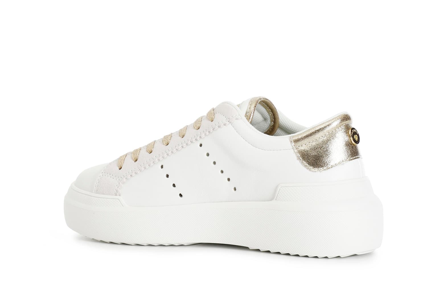 Sneakers donna in similpelle bianco/platino — vista 2