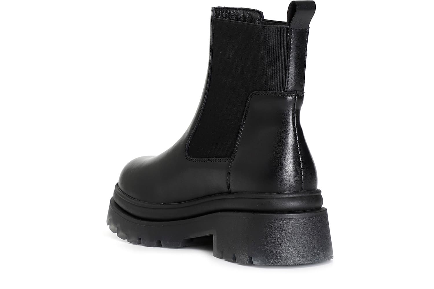 Tronchetto da donna in pelle con elastico nero — vista 4
