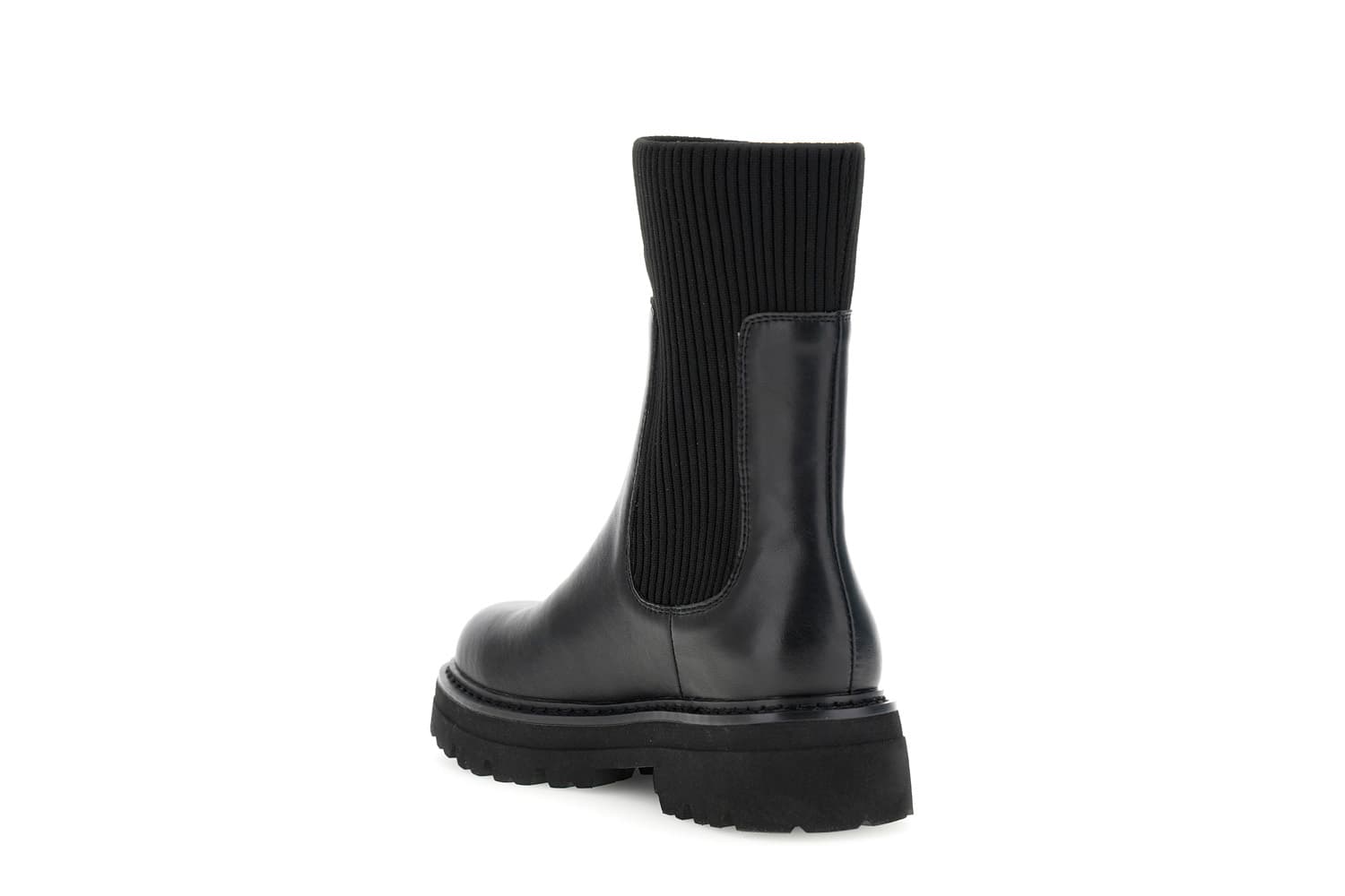 Tronchetti in pelle rivestita con calzino nero — vista 2