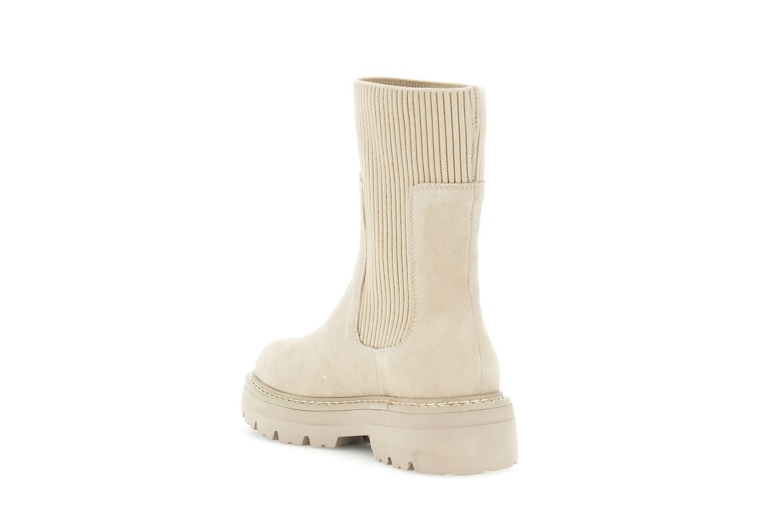 Tronchetti in pelle scamosciata con calzino beige — vista 2
