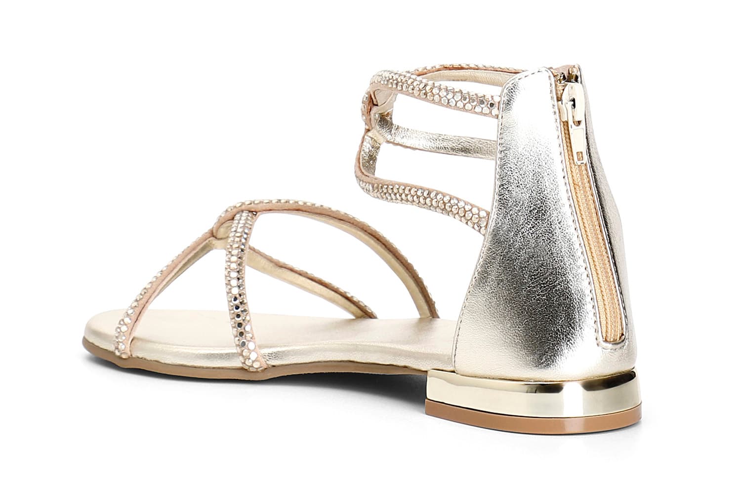 Sandali con strass termosaldati oro — vista 2