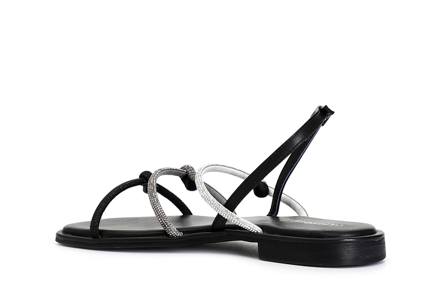 Sandali con lacci in strass nero — vista 2