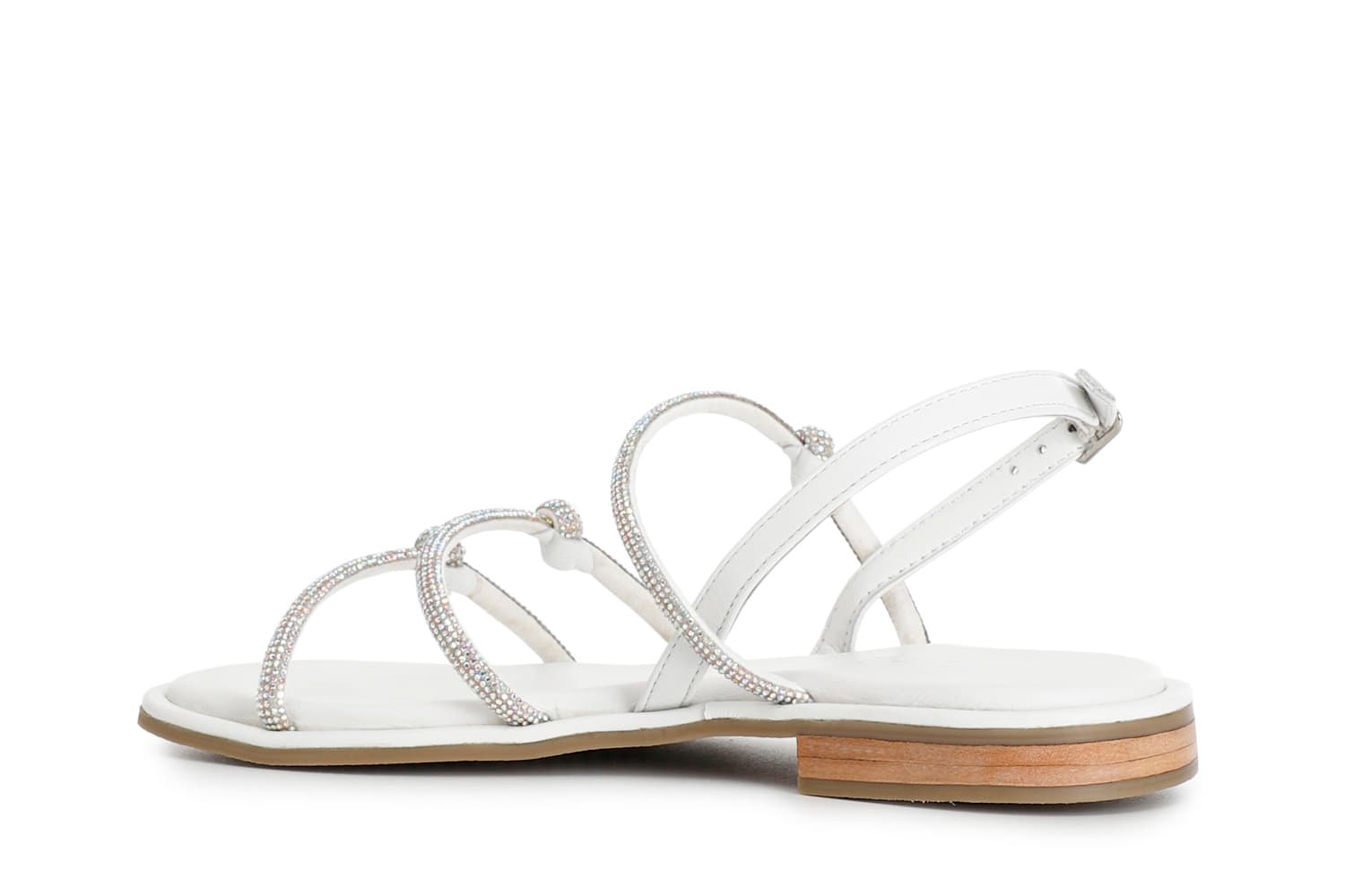 Sandali con lacci in strass bianco — vista 2