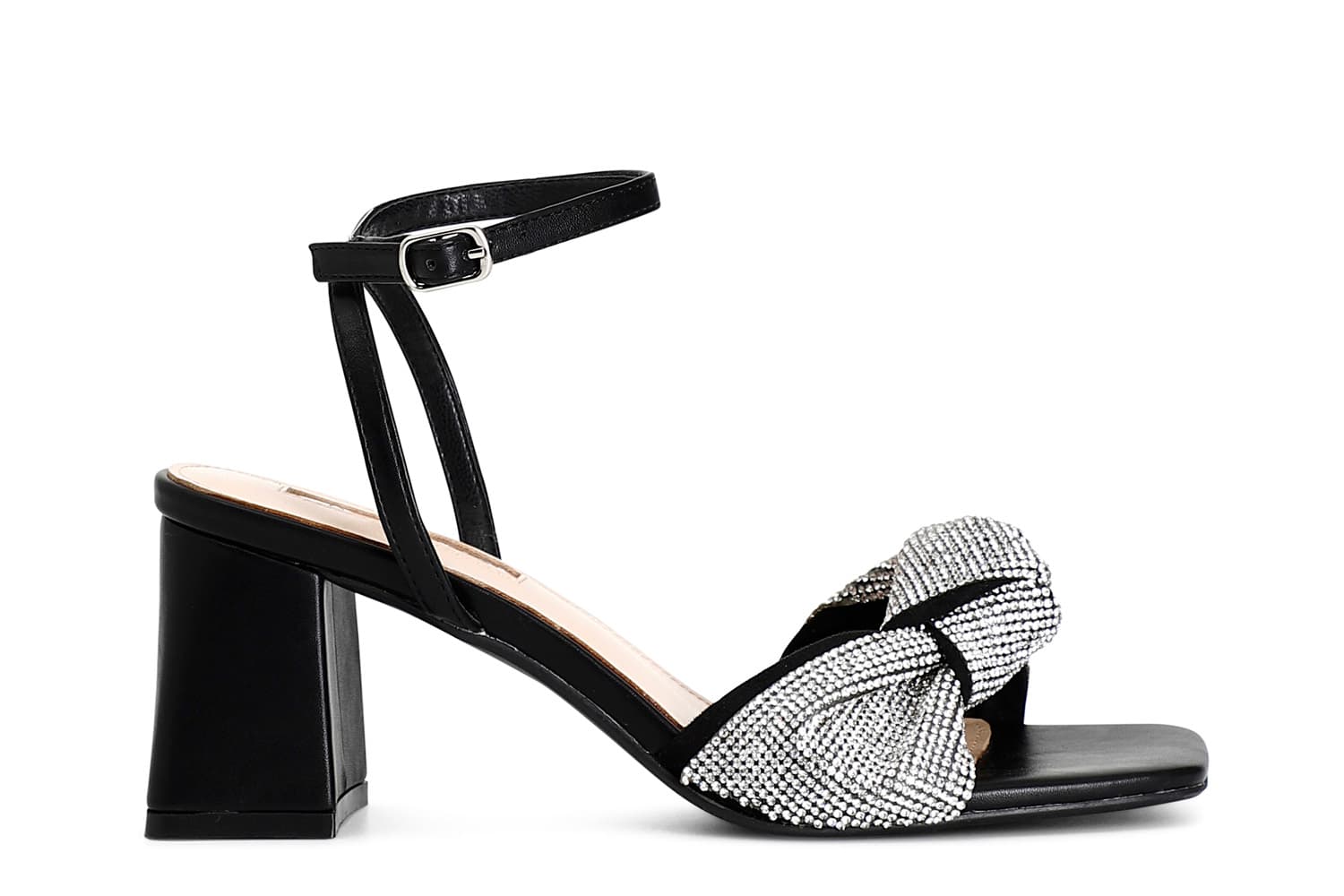 Sandali con nodo in strass nero — vista 3
