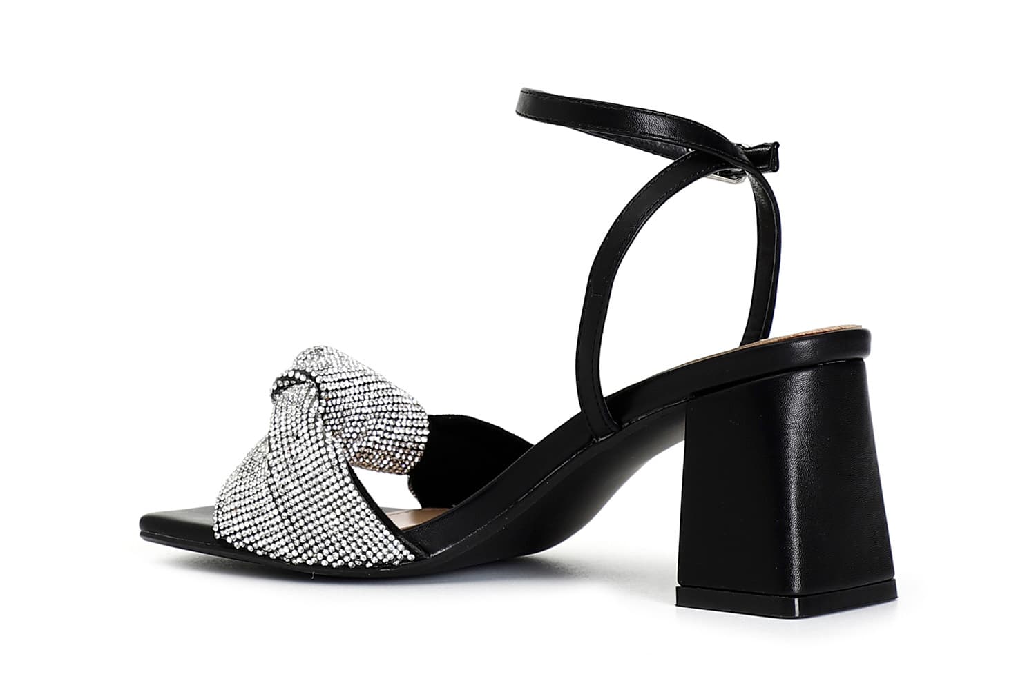 Sandali con nodo in strass nero — vista 2