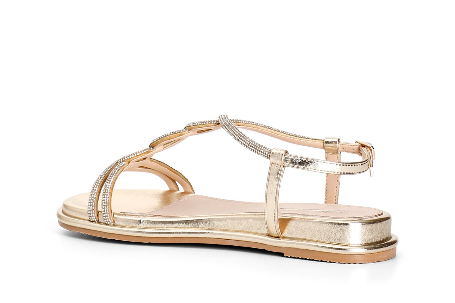 Sandali con multistrass a "t" platino — vista 2