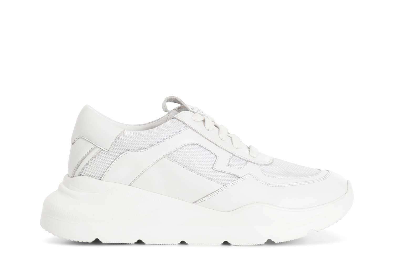 CafèNoir — Sneakers pelle e tessuto bianco