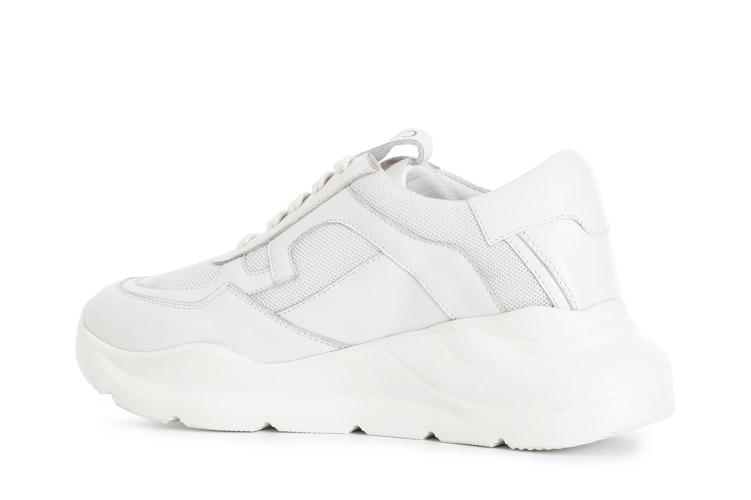 Sneakers pelle e tessuto bianco — vista 2