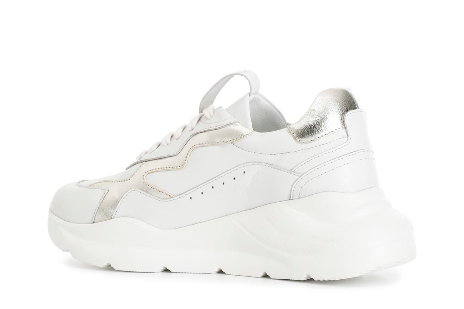 Sneakers in pelle bianco/platino — vista 2