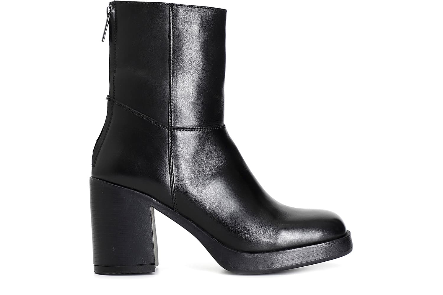 CafèNoir — Tronchetto da donna in pelle con cerniera sul retro nero
