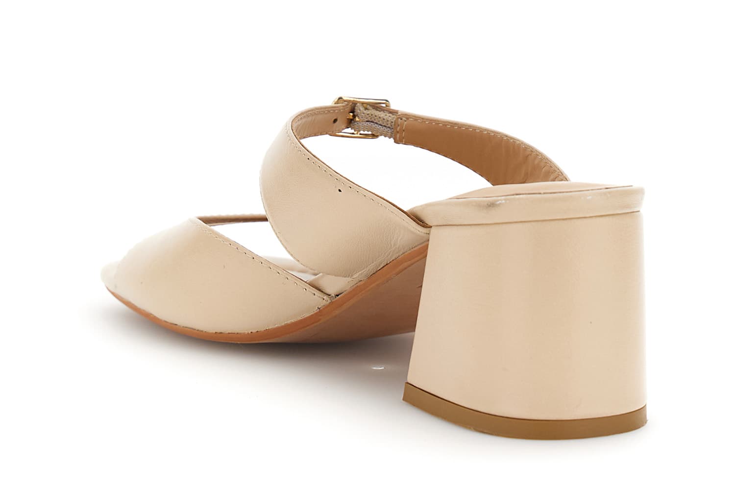 Sandali ciabatta in pelle beige — vista 2