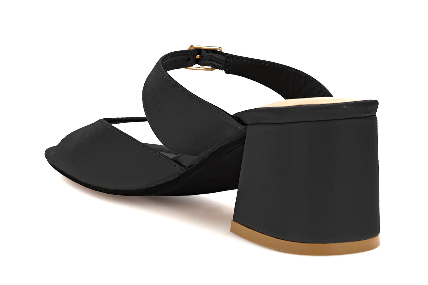 Sandali ciabatta in pelle nero — vista 2