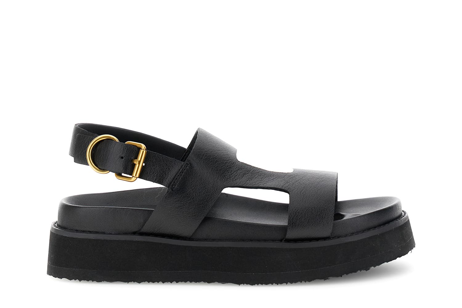 CafèNoir — Sandali in pelle doppia fascia nero