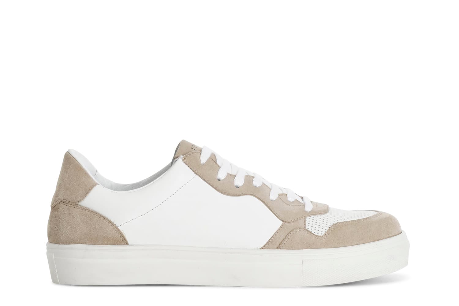 CafèNoir — Sneakers uomo in pelle bianco/beige