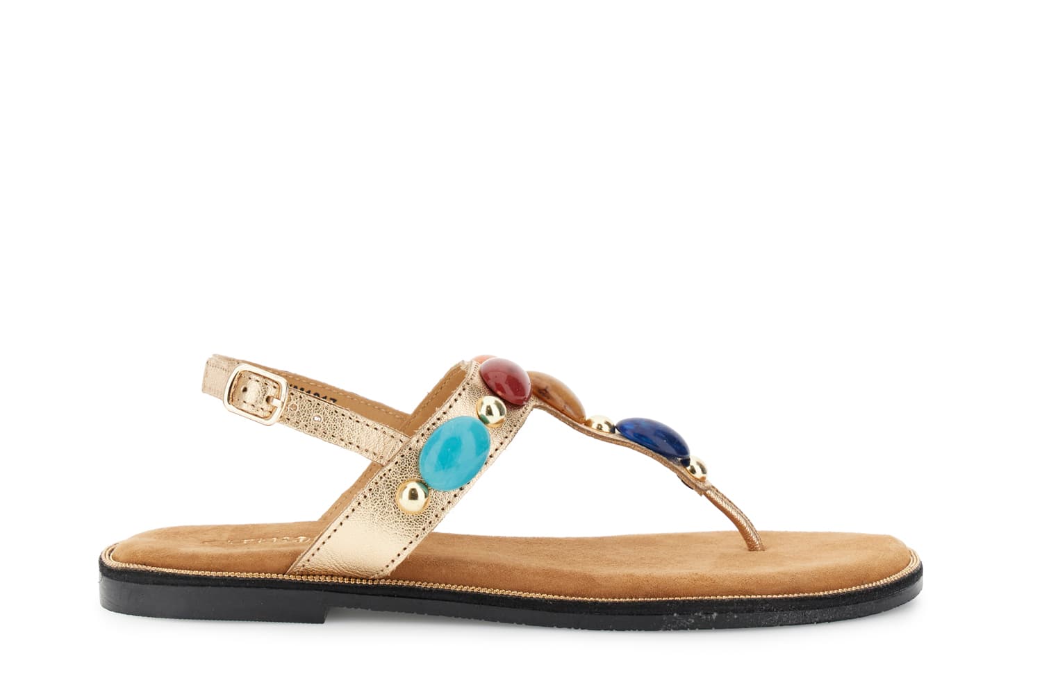 CafèNoir — Sandali infradito in pelle con pietre oro