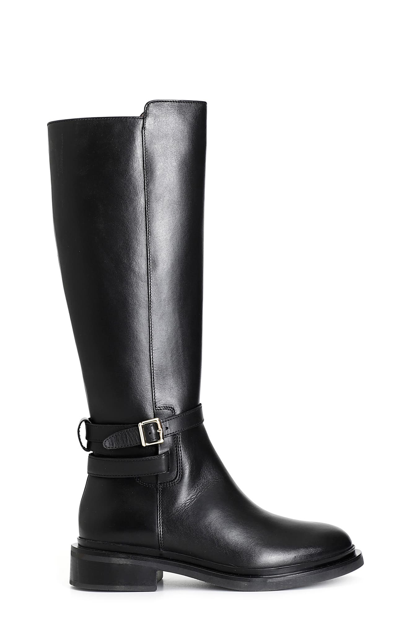 CafèNoir — Stivale da donna in pelle con fibbia nero