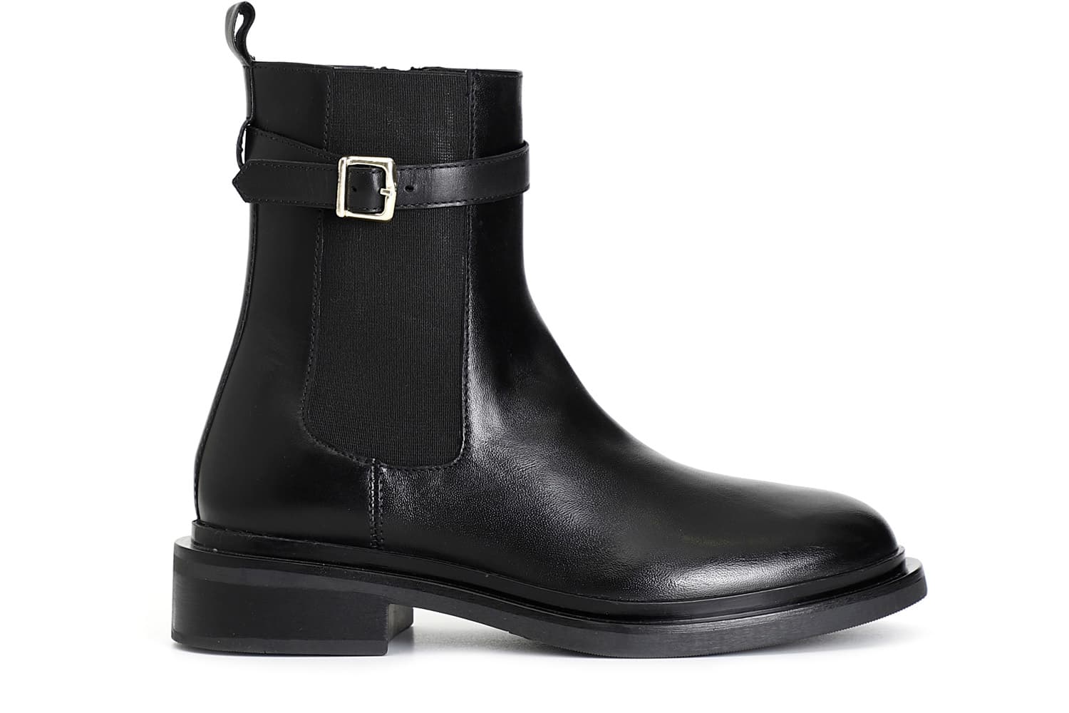 CafèNoir — Tronchetto da donna in pelle con elastico e fibbia nero