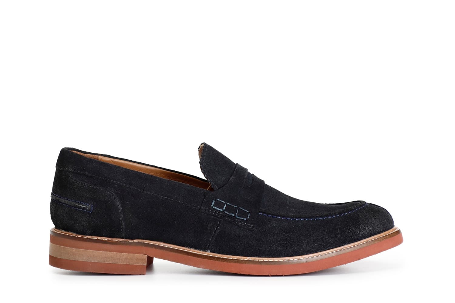 CafèNoir — Mocassini uomo in pelle scamosciata navy