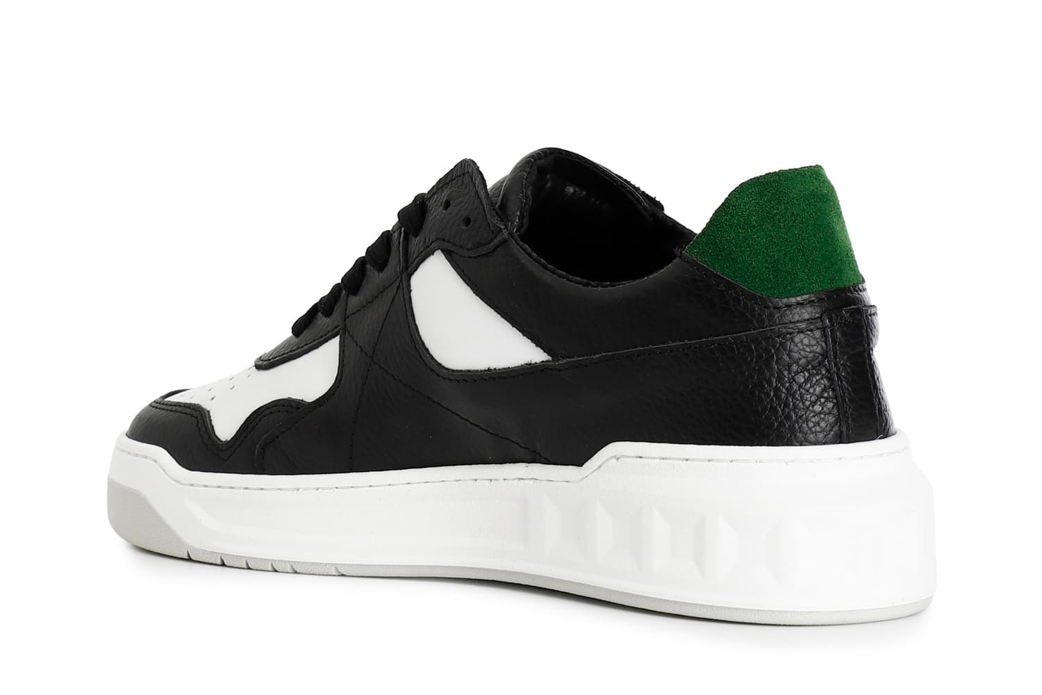 Sneakers uomo in pelle nero/bianco — vista 2