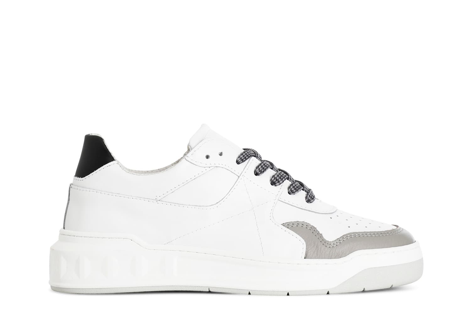 CafèNoir — Sneakers uomo in pelle bianco/grigio