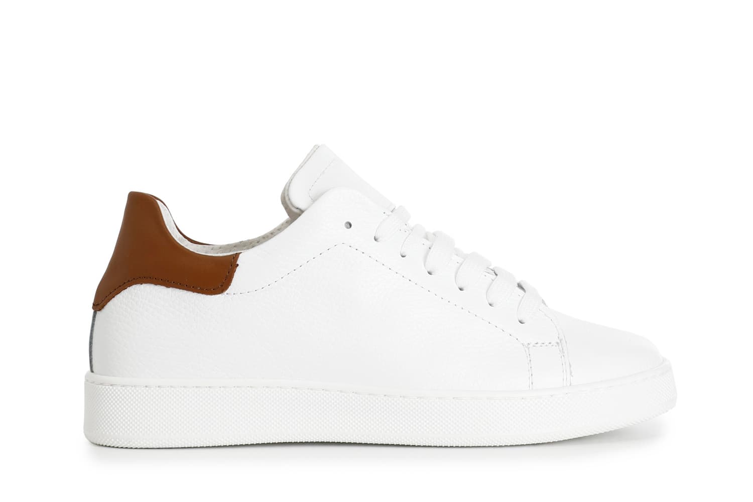CafèNoir — Sneakers uomo in pelle bianco/cuoio