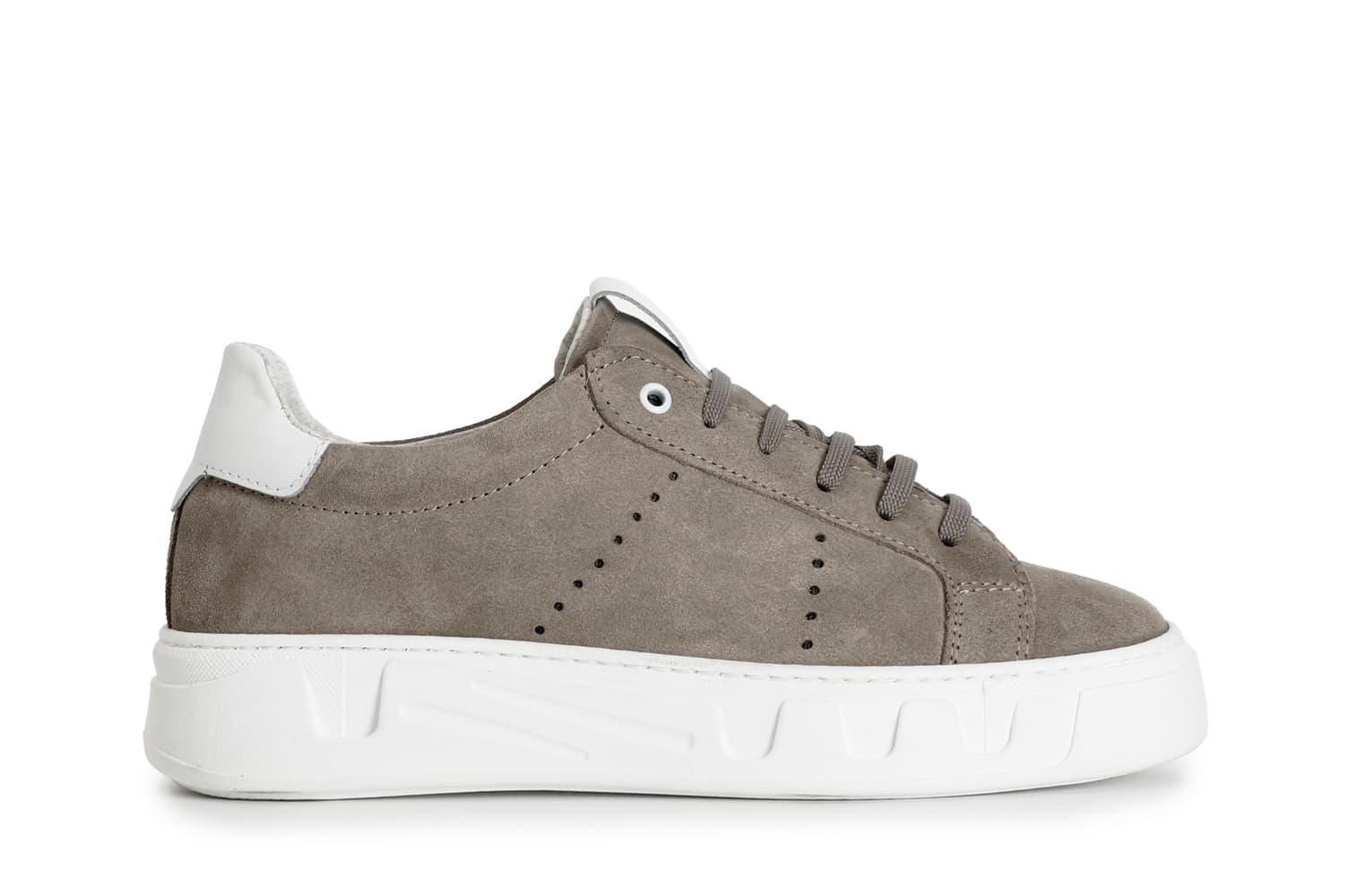 CafèNoir — Sneakers uomo in pelle scamosciata taupe