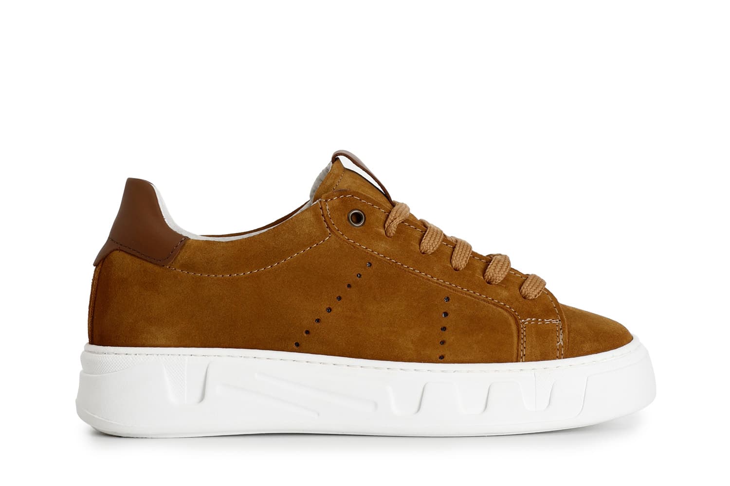 CafèNoir — Sneakers uomo in pelle scamosciata senape