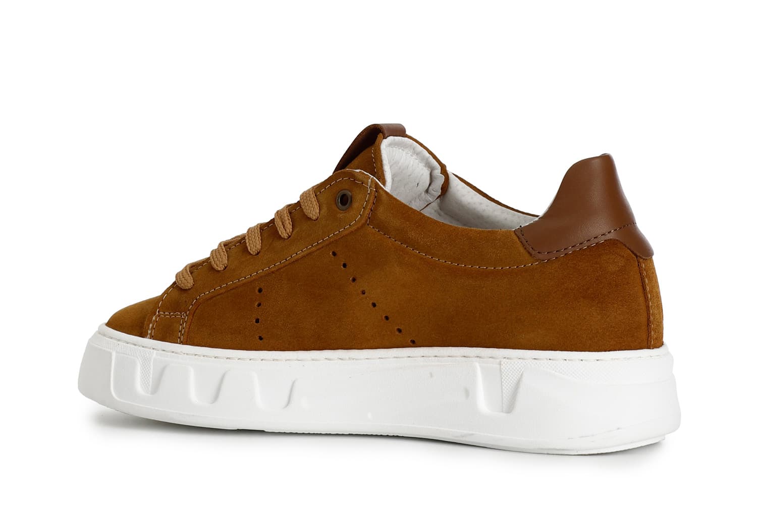 Sneakers uomo in pelle scamosciata senape — vista 2