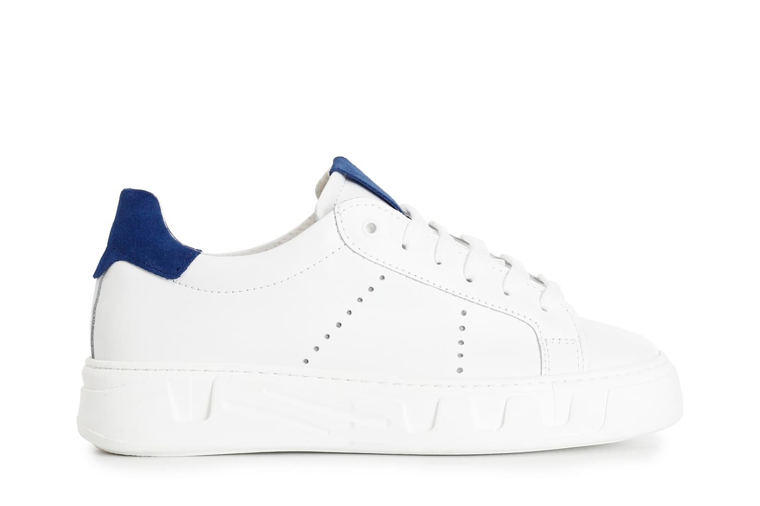CafèNoir — Sneakers uomo in pelle bianco/blu