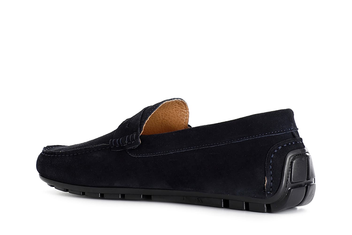 Mocassini uomo in pelle scamosciata blu — vista 4