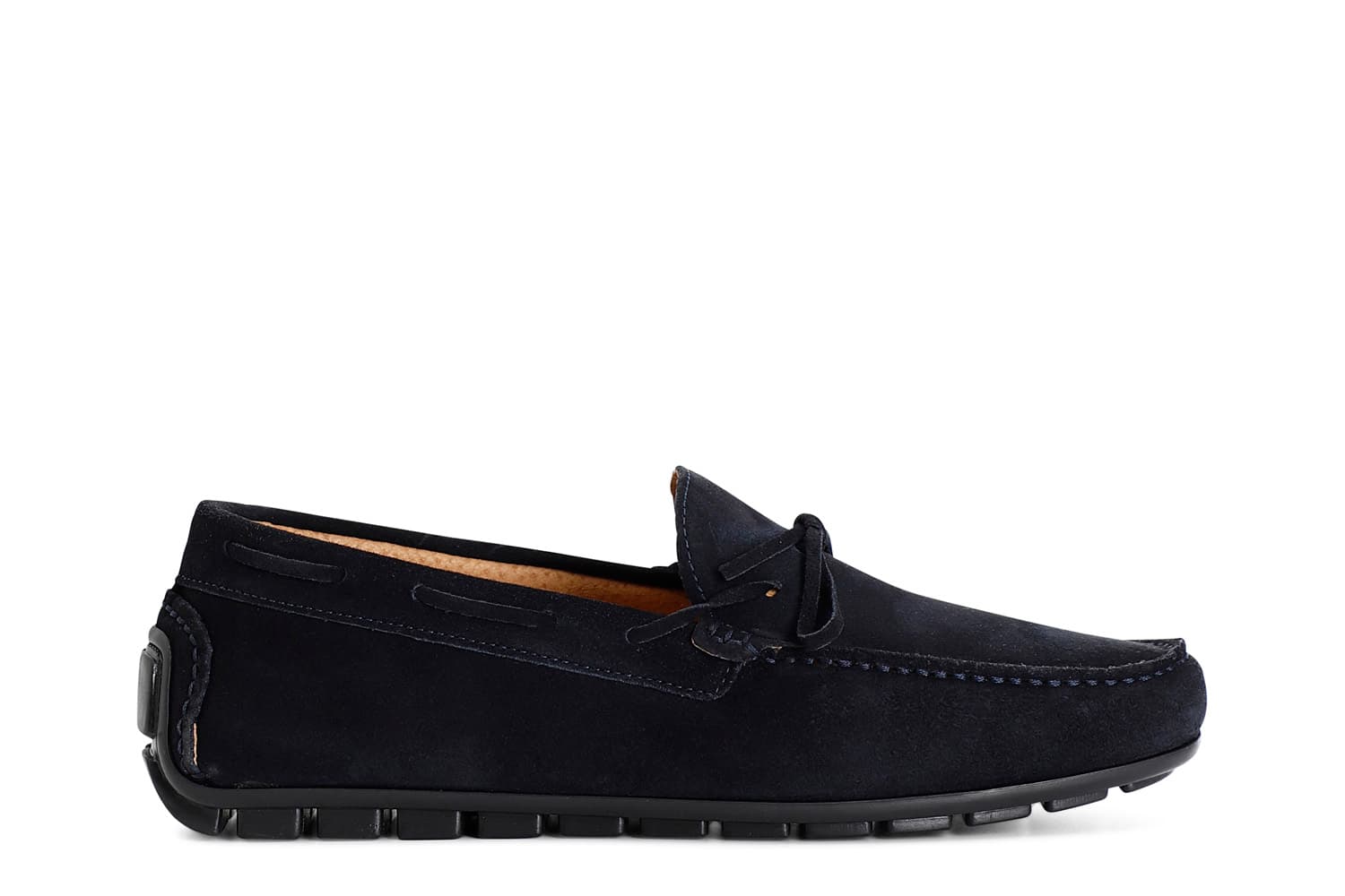 CafèNoir — Mocassini uomo in pelle scamosciata e fiocco blu