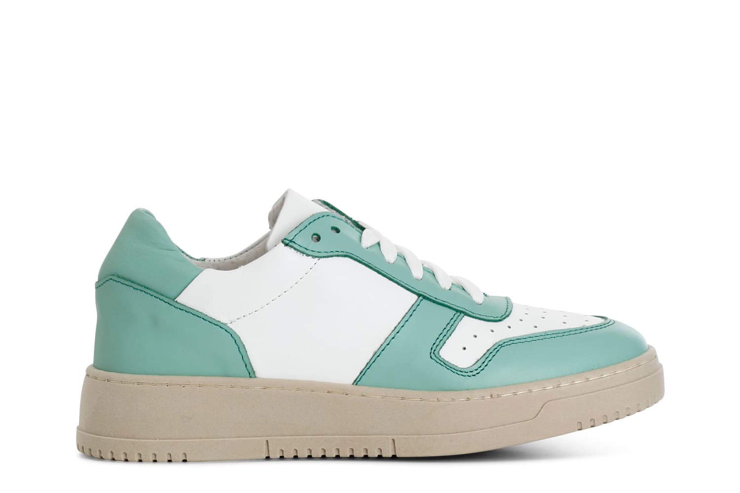 CafèNoir — Sneakers donna in pelle bianco/verde